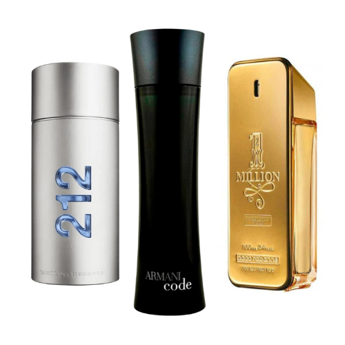 Zestaw 3 perfum 212 Men NYC, Paco Rabanne One Milion, Armani Code Homme 100ml