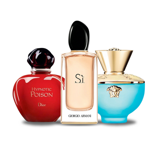 Zestaw 3 perfum Dior HYPNOTIC POISON, Giorgio Armani SÌ e Versace DYLAN TURQUOISE 100ml